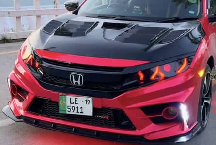 Civic x moddified bonnet