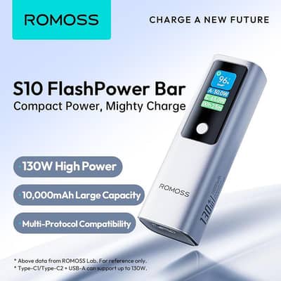 ROMOSS PPU10 Powerful 130W 10000mAh Power Bank AFC PD3.0 SCP FCP QC3.0