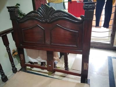 Sheesham Wooden bed with mattress