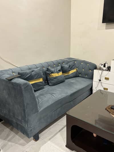 L shape sofa with ottoman