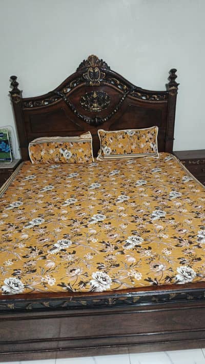 pure wooden bed for urgent sale slightly use