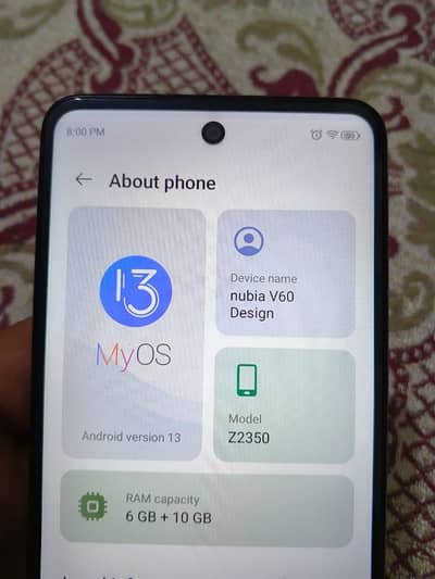 Zte nubia V60 Design