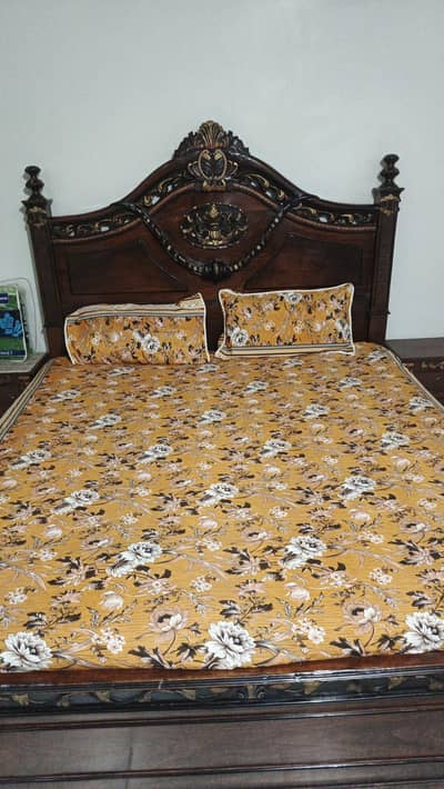 pure wooden bed for sale in nice condition