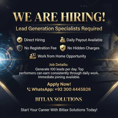 Hiring Now – Lead Generation Staff Required | Daily Payout | Work Fro