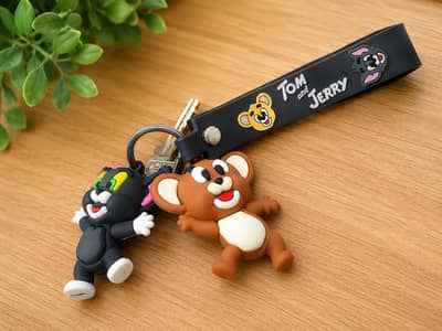 Tom & Jerry Cute Silicone Keychain – Premium Quality – Brand New