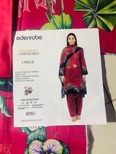 Edenrobe summer unstitched 3-piece digital printed lawn-magniet floral