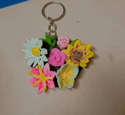 Handmade Floral Keychain.