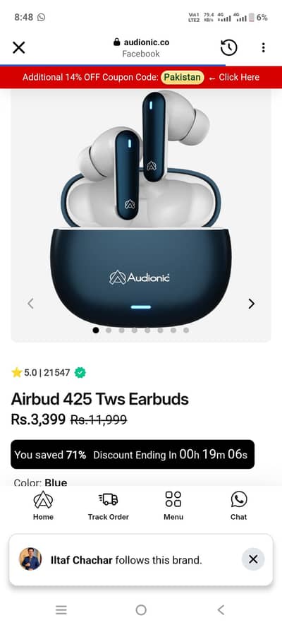 airbuds audionic 425 quad airbud ( left sided only)