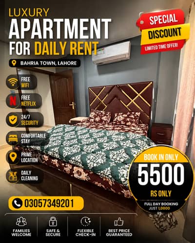 Premium Apartment in Bahria Town | WiFi AC Security Parking