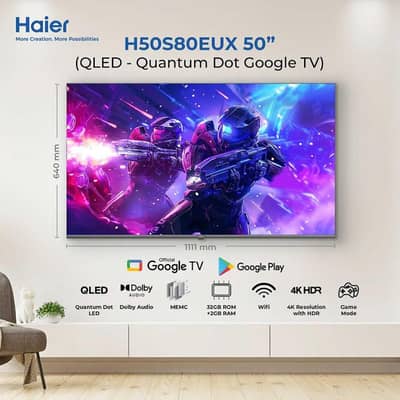 Haier 50-inch 4K QLED Google TV (H50S80EUX) For Sale