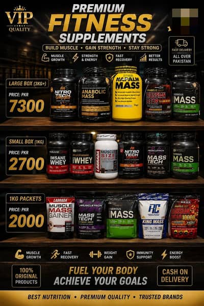 Premium Whey Protein & Mass Gainer | 1KG & 3KG+