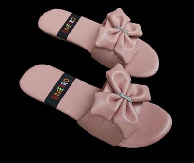 Stylish Pink Bow Flat Sandals – New
