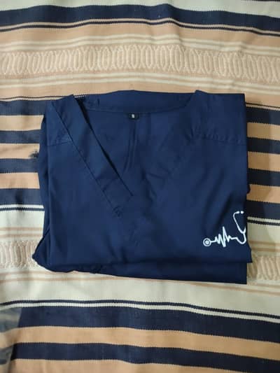 Medical Scrubs 100% cotton navy blue small size