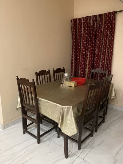 Six seater dining made with old water proof wooden