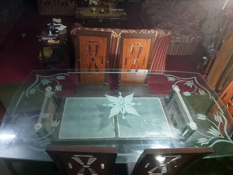 6 seats double layer dining table 1