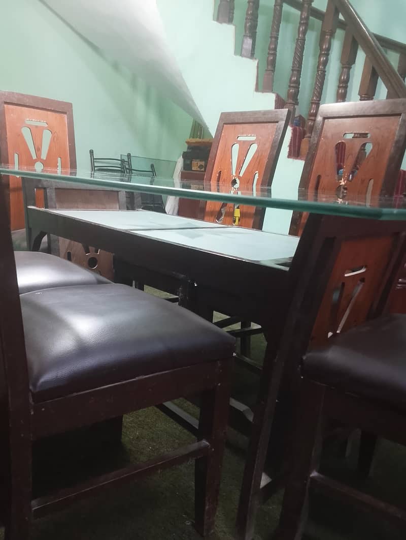 6 seats double layer dining table 2