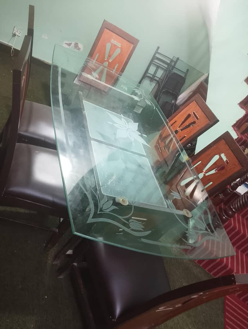 6 seats double layer dining table 3