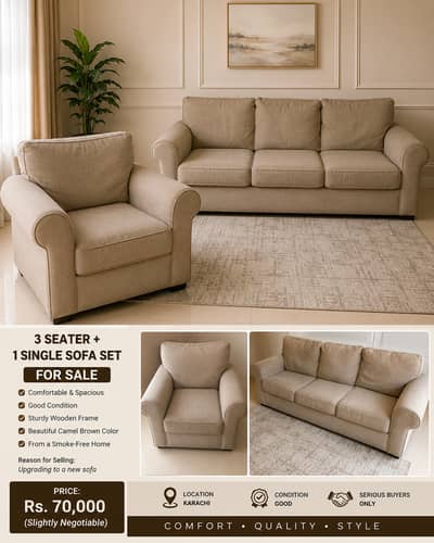 3 seater+ 1 single sofa set