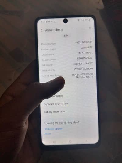 Samsung Mobile A71 03104287437