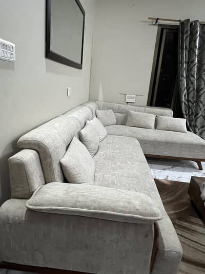 Offwhite colour L shaped sofa