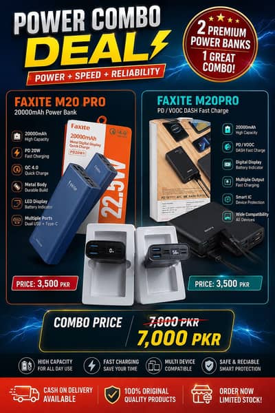 Faxite M20 Pro 20000mAh Power Bank