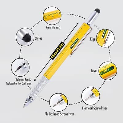 6 in 1 multifunctional tool pen