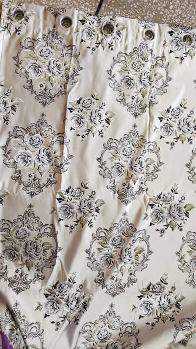 Beautiful Grey Printed Curtains (2 double curtain)–Excellent Condition