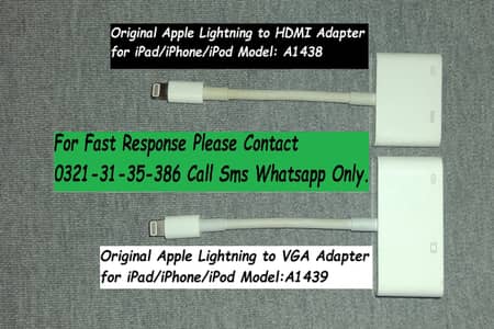 original apple lightning to vga & ightnin adapter for iPad iPhone iPod