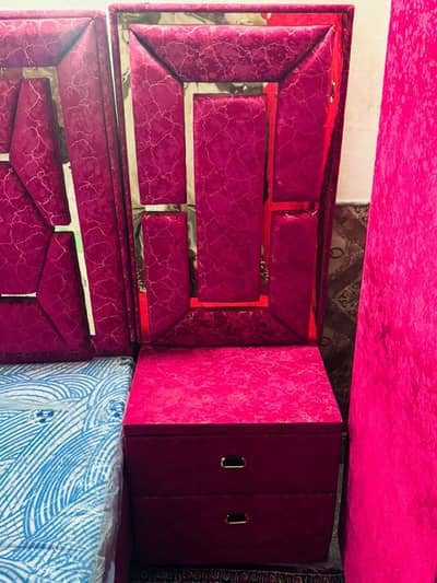 bed with side table