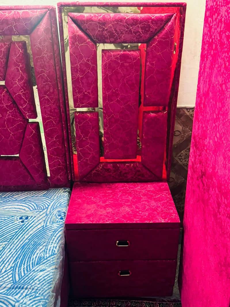 bed with side table 0