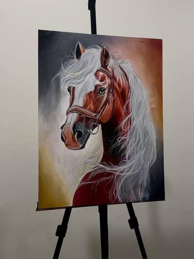 Beautiful hand painted horse portrait