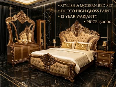 Brand new Bed set, bridal beds, Dicco paint furniture, Poshish beds