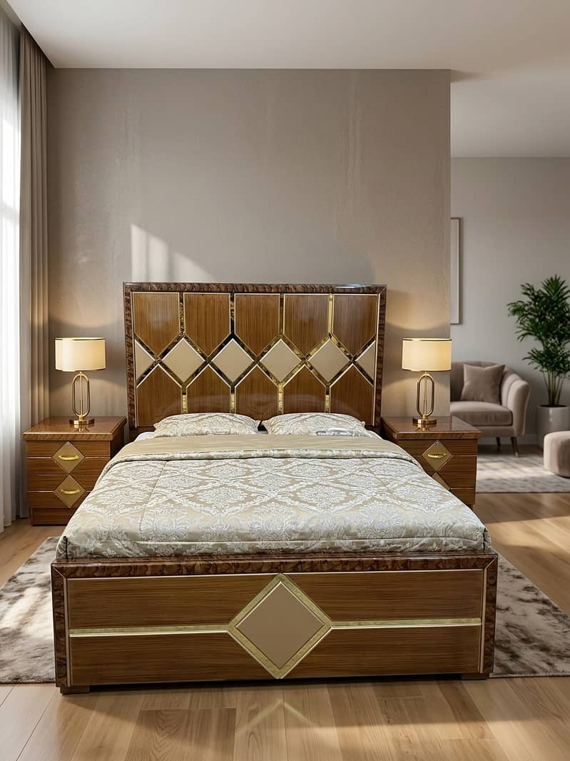 Luxury bed set available bed side table dressing table 1
