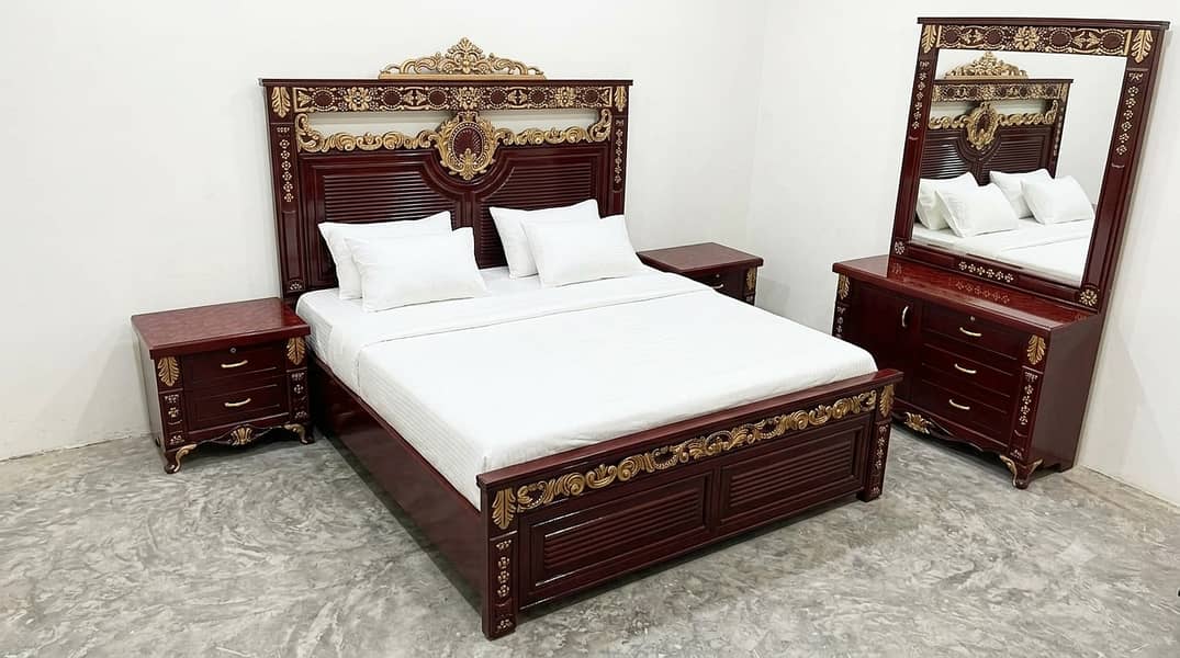 Luxury bed set available bed side table dressing table 3