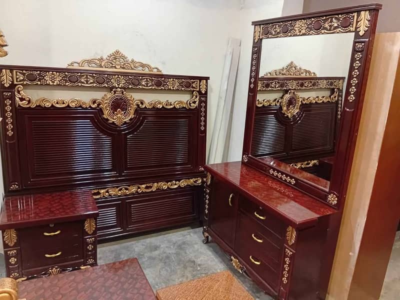 Luxury bed set available bed side table dressing table 4