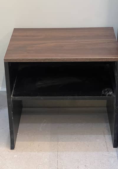 Double bed king size with side table and with mattress