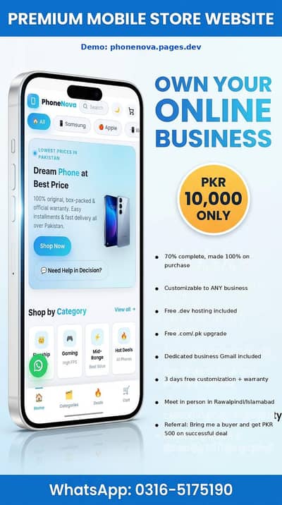 Mobile Phone Website/ Business Website