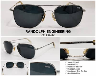 100% Original Randolph Engineering USA Aviator Sunglasses AF-5520