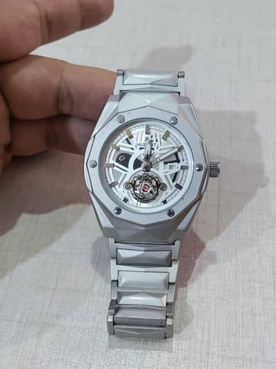 Hublot silver Mate crom semi auto watch