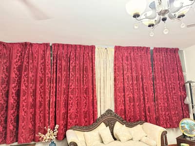 Maroon Curtain Set – 5 Pieces