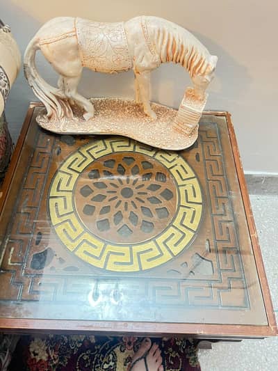 Wooden Side Tables with Glass