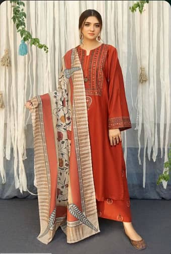 MIX TRENDING DESIGNS 3 Pcs Unstitched Embroidered Suit