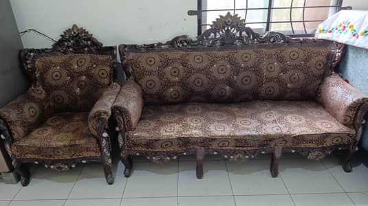 Chinioti Solid Wood Sofa Set 5 Seater