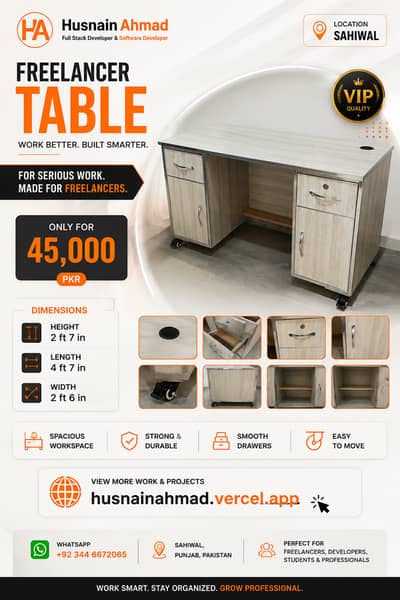 Office Table with Drawers & Lock | Study Desk | Computer Workstation