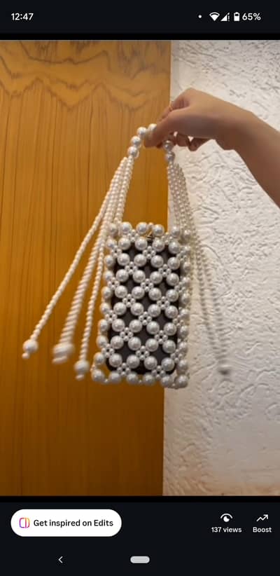 pearls hand bag specialy for event fit