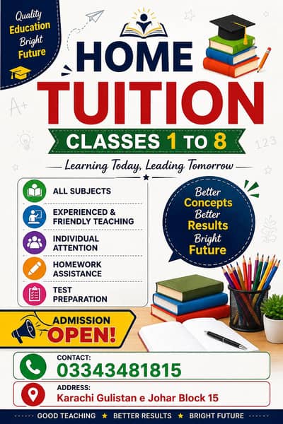 tuitions from 1 - 8 classes