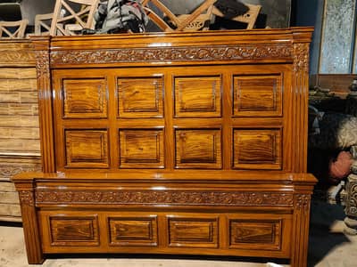 Brand New pure wooden shisham king size bed