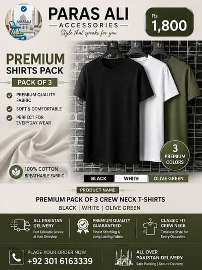 premium pack of crew neck t shirt