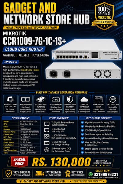 Mikrotik Router Board CCR1009-7G-1C-1S+