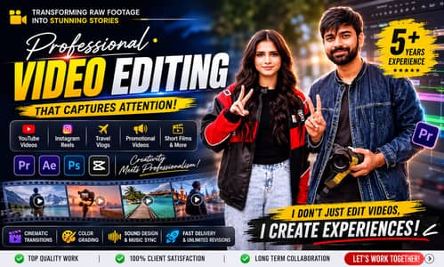 Video Editor | YouTube Videos | Reels | Shorts | Graphic Design
